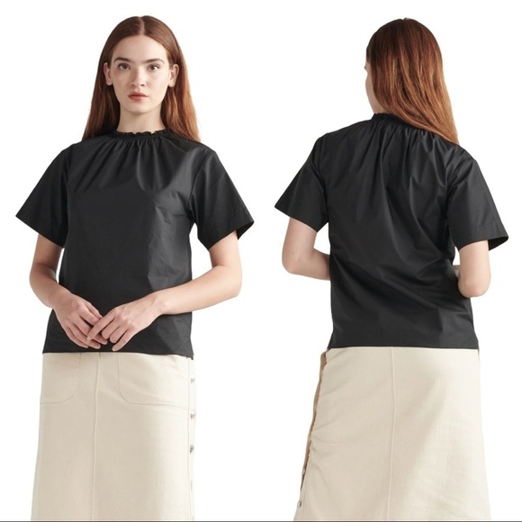 Thakoon Tops - Thakoon | NWT Black Smocked Neck Tee - Size Large